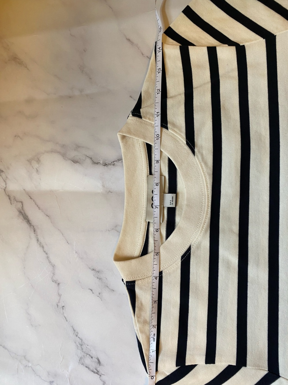 COS Navy and White Striped Crew Top - Picture 10 of 11